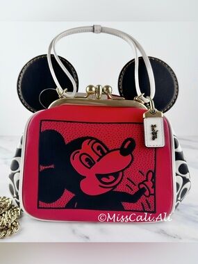 NWT COACH X Disney Mickey Mouse Keith Haring Kisslock Crossbody Bag